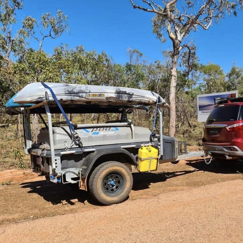 Stockman All-Roada Pod Trailer carrying Kayaks